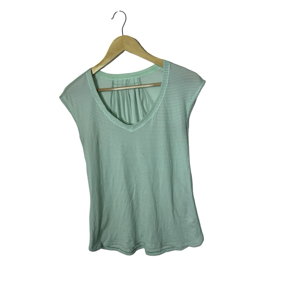 Lululemon 6  Track Tee Short Sleeve Heathered Fresh Teal Pastel Green